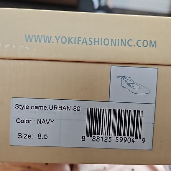 New in Box Yoki Urban-80 Velvet Lace Up Flats Sz 8.5 Navy - Picture 2 of 9